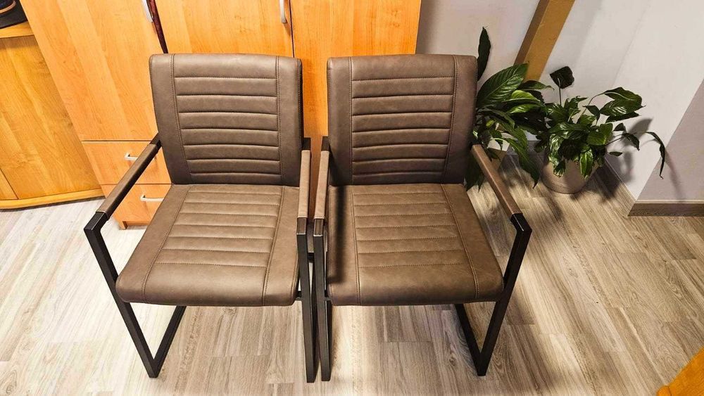 Krzesła Obite skórą PU vintage