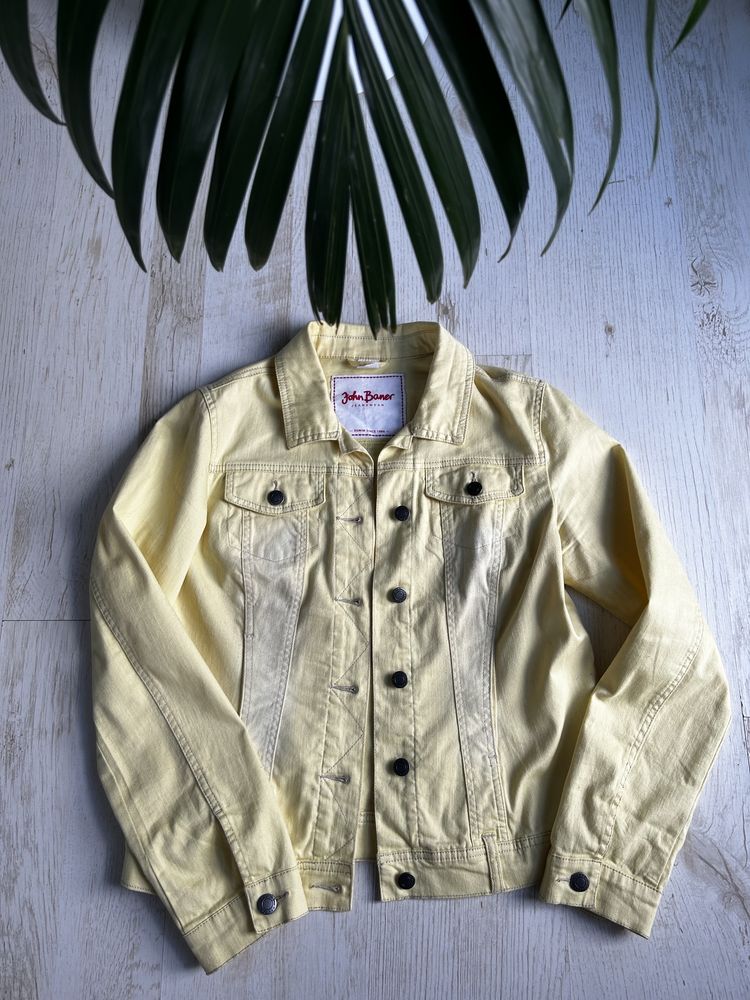 Katana jeansowa kurtka John Baner r S/M 36/38 kurtka żółta