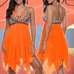 Damskie Bikini Tankini BOHO Strój Kąpielowy Figi Sukienka Kostium M