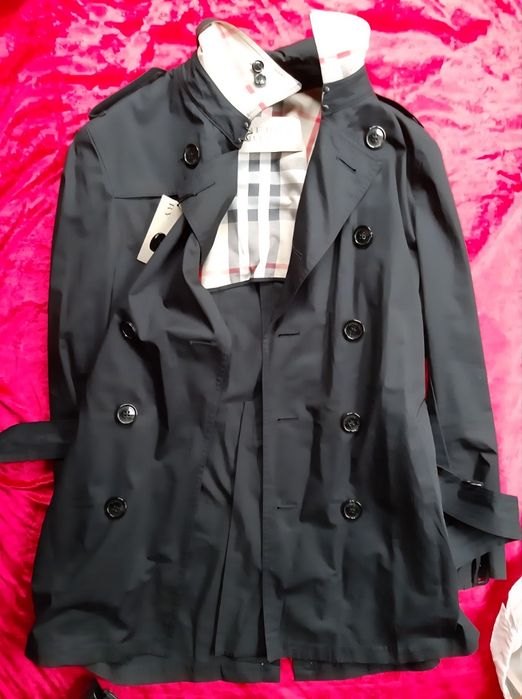 Burberry płaszcz trench L 100%oryg nr seryjny czarny piękny wyjątkowy