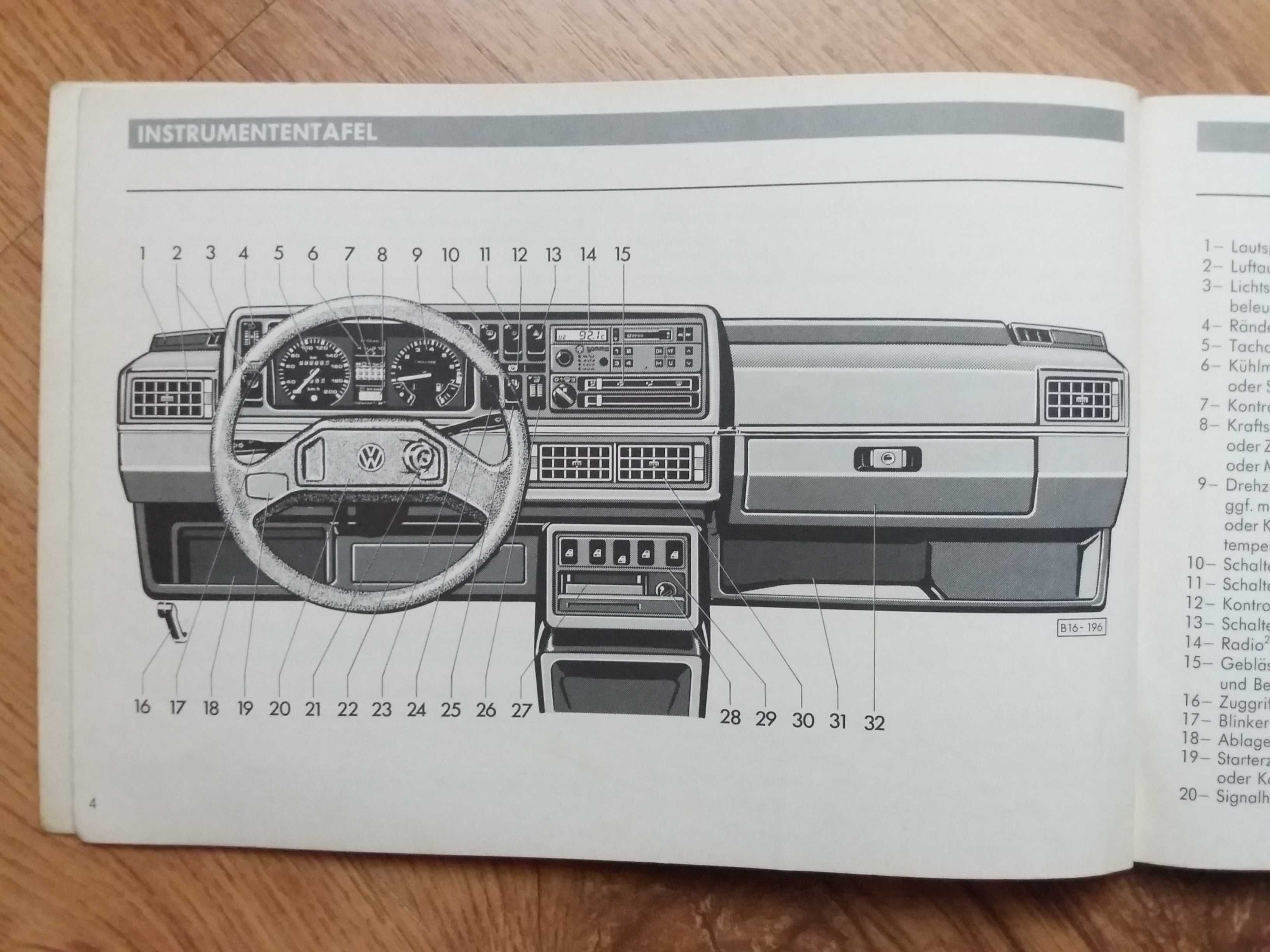 VW GOLF Betriebsanleitung.Instrukcja Obsługi 1984r.VOLKSWAGEN GOLF 2