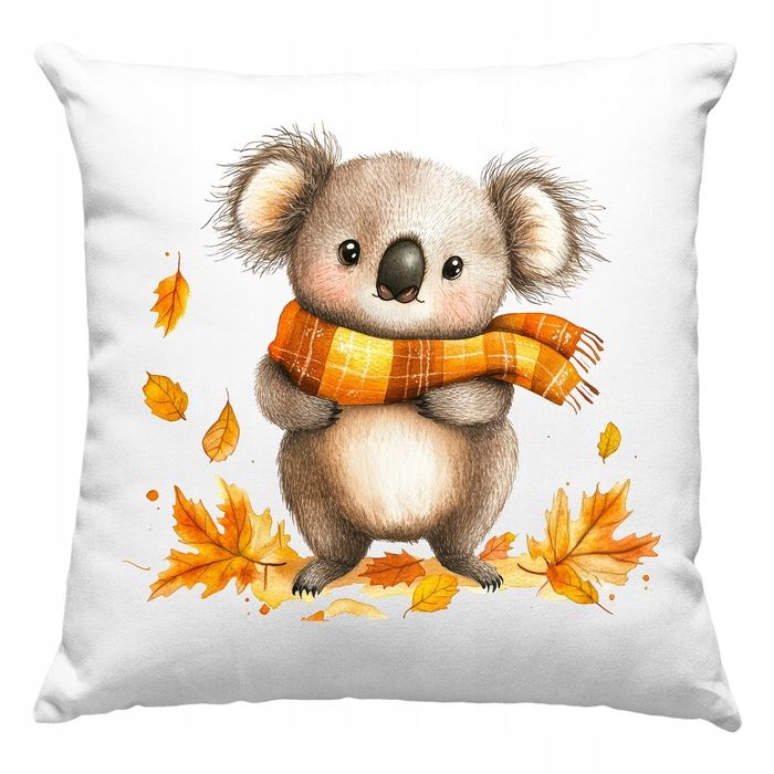 efektowna poszewka na jasiek poduszka słodka koala jesień 37x37cm pols