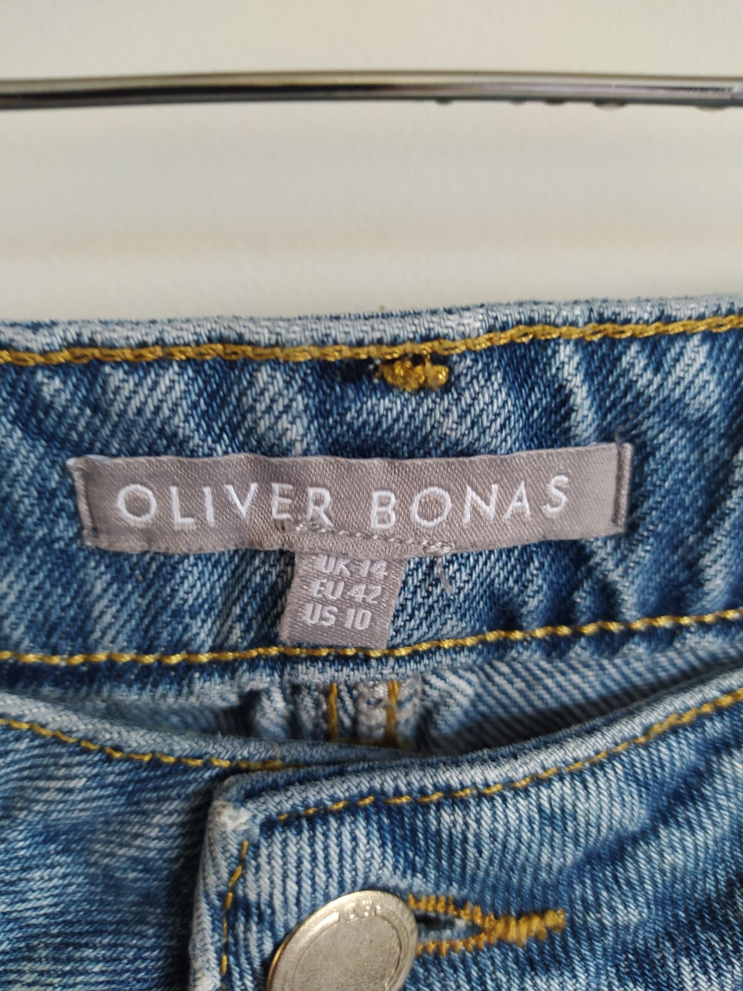 Niebieskie szerokie jeansy dżinsy Oliver Bonas Wide 42