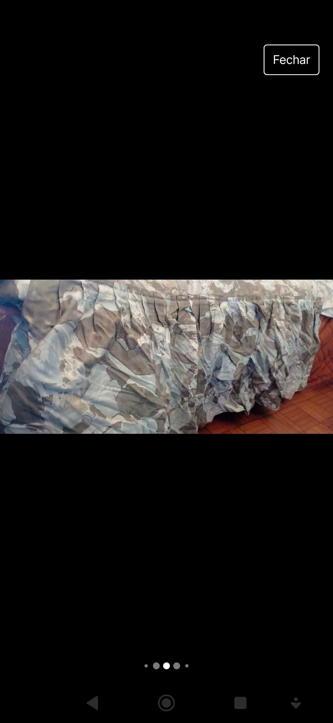 Conjunto cortinado + 2 edredões de solteiro
