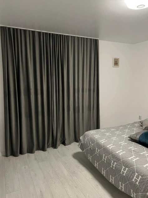 бархатні штори комплет 2 сірих штори