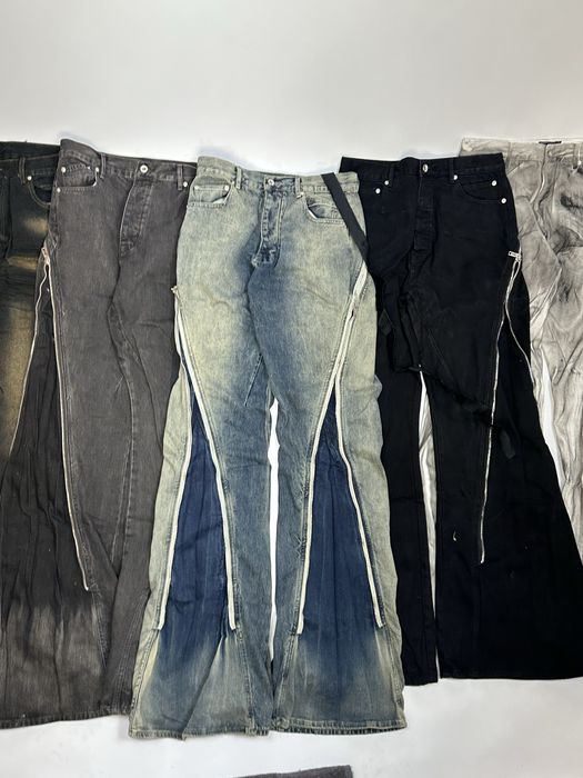 Rick Owens BANANA boot cut faded opium archive джинси сині джинсы клеш
