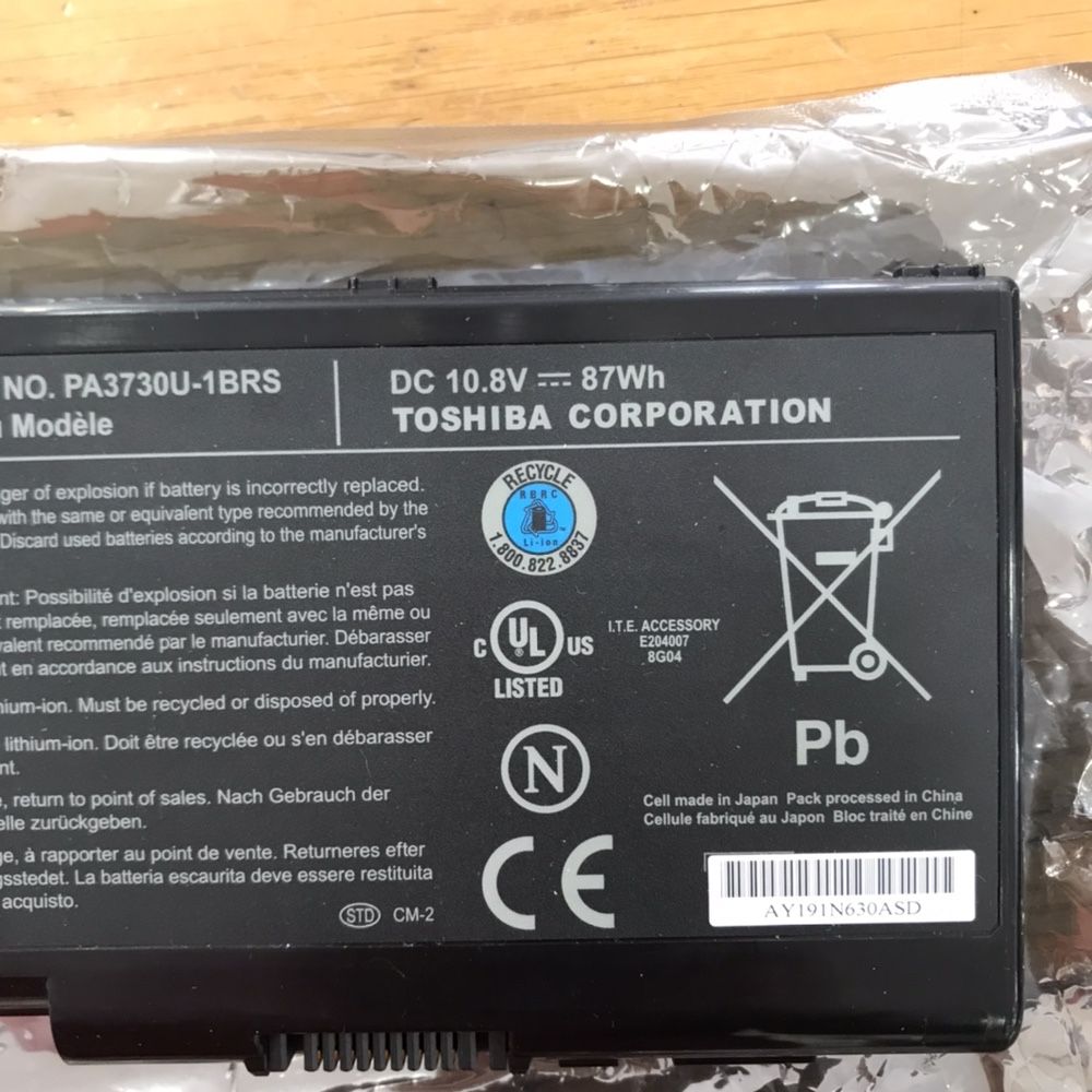 Bateria portátil Toshiba PA3730U-1BRS - Novo