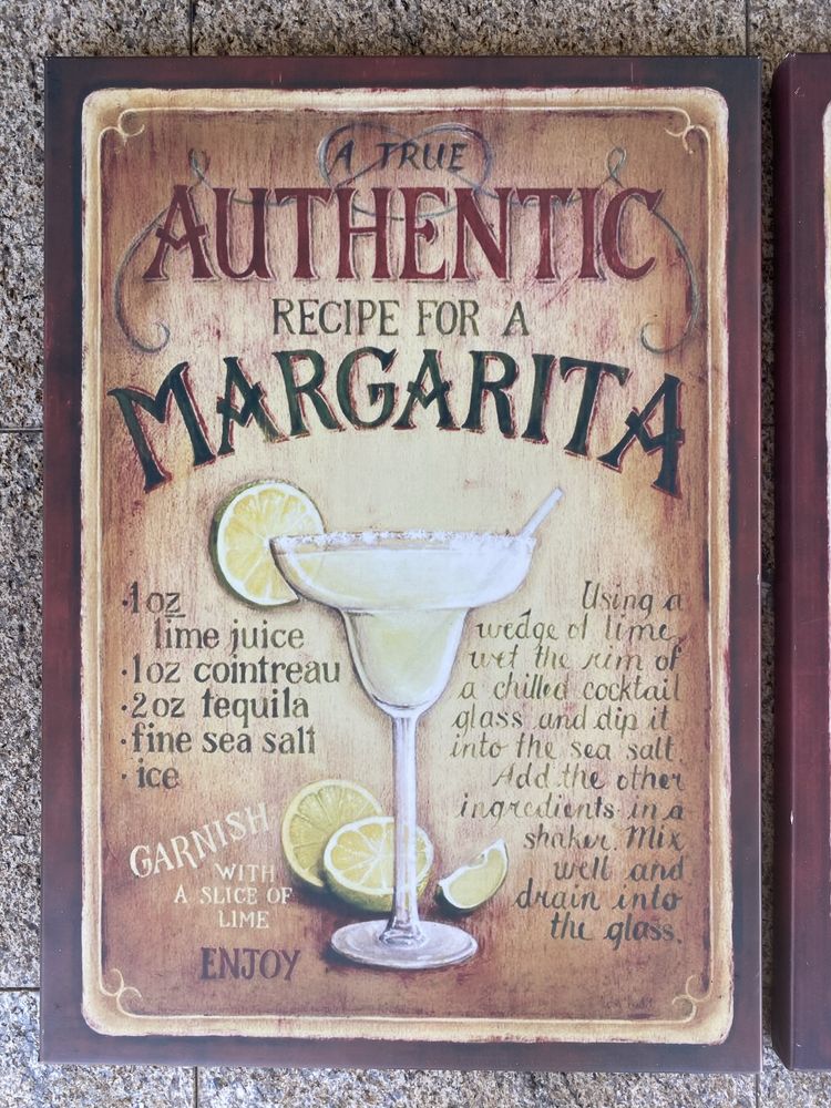 Conjunto de 2 Quadros Vintage – Margarita & Piña Colada