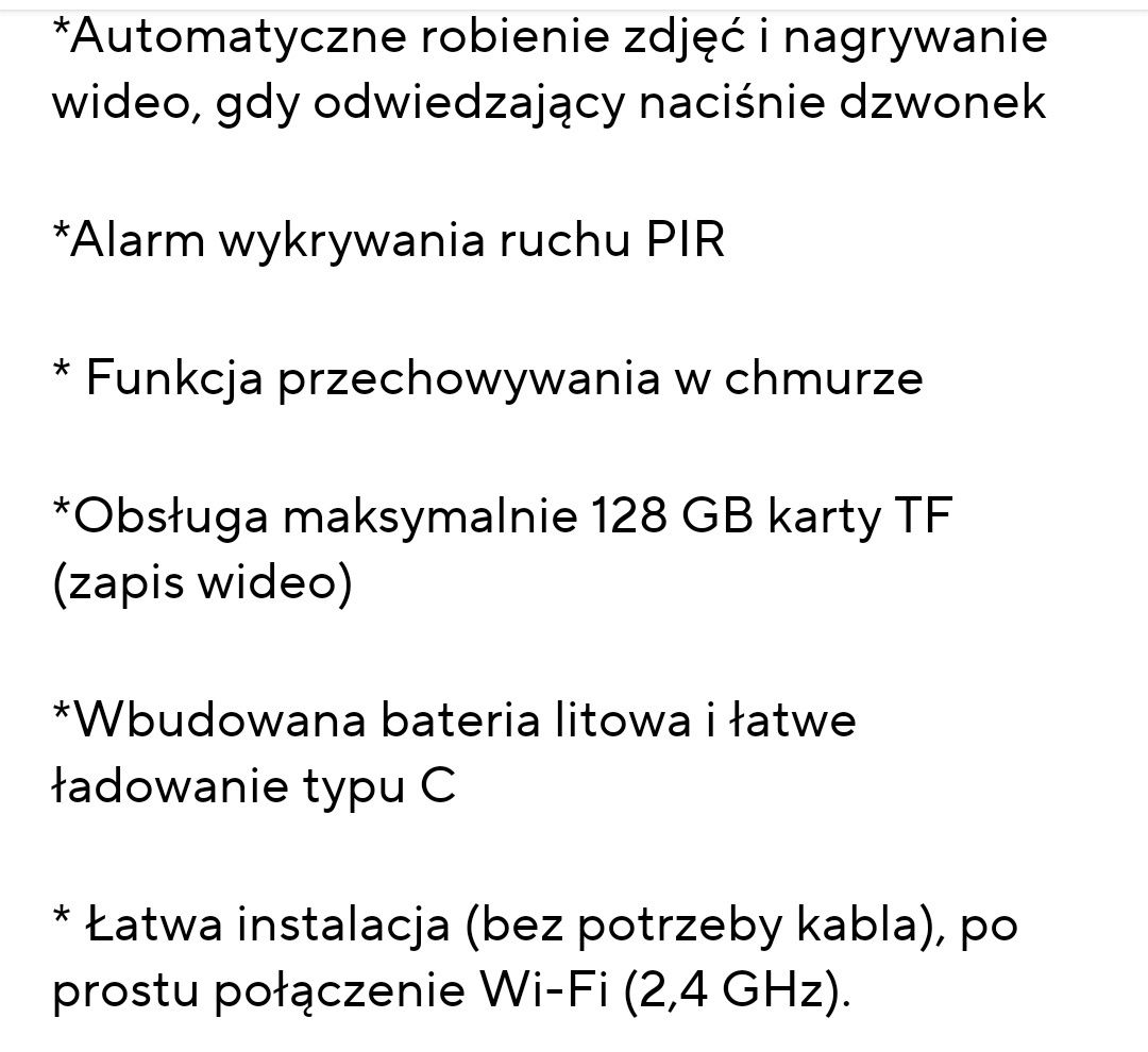 Wizjer wifi z kamerą wyświetlaczem lcd czujnikiem pir i dzwonkiem.