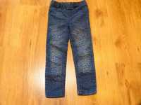 rozm 104 Cubus spodnie jeans jegginsy w panterkę niebieskie