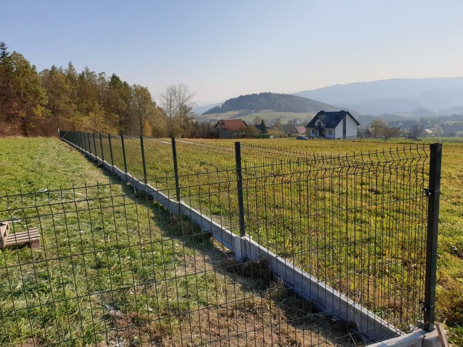 Ogrodzenie panelowe słupek 60x40 x2,3m profil panel łącznik obejma