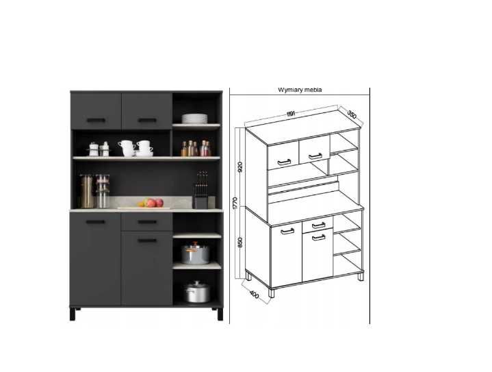 Bufet kuchenny Linda 120 cm + blat