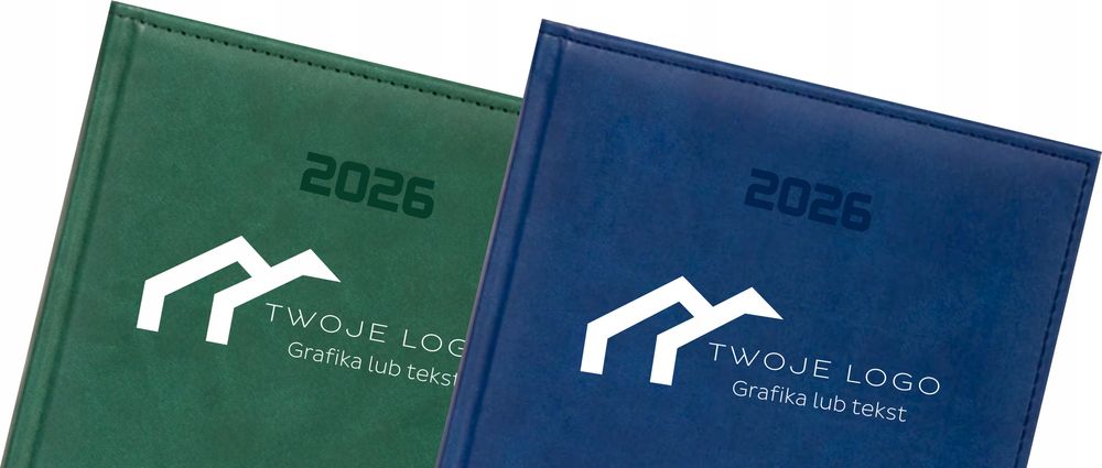 firmowy kalendarz a5 tygodniowy na 2026 rok z twoim logo napisem 50