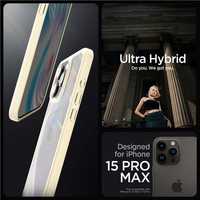 Etui na iPhone 15 Pro Max Spigen Crystal Hybrid, Piaskowy Beż