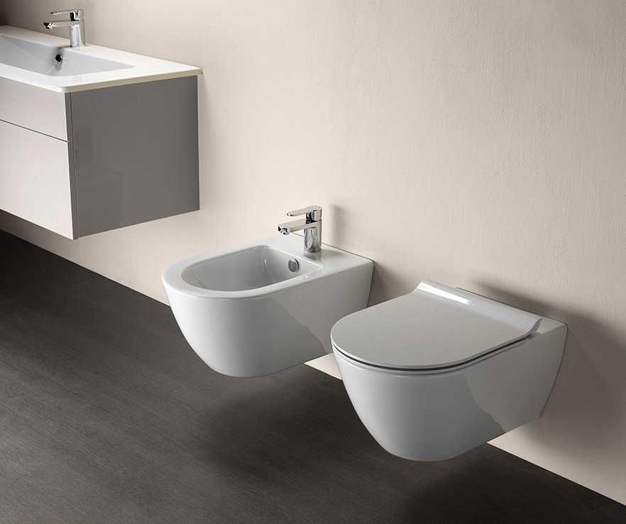 GSI Ceramica Pura zestaw miska bezrantowa 36x55 z deską wolnoopadającą