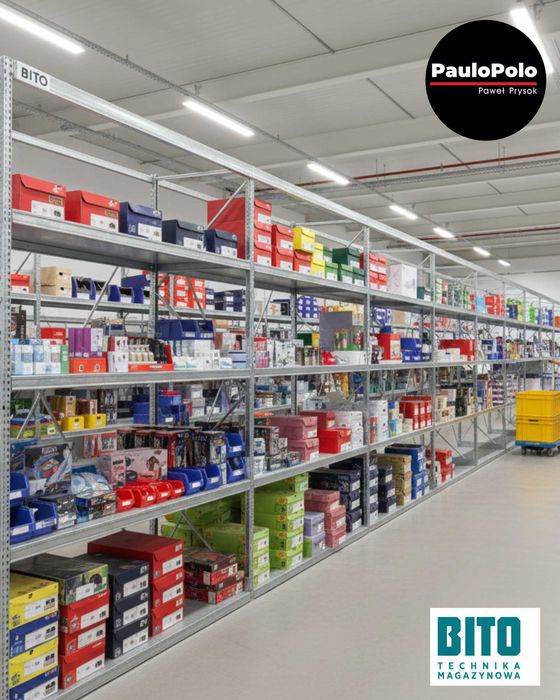 Regał magazynowy BITO 250 cm 60 cm głęboki 290 zł netto