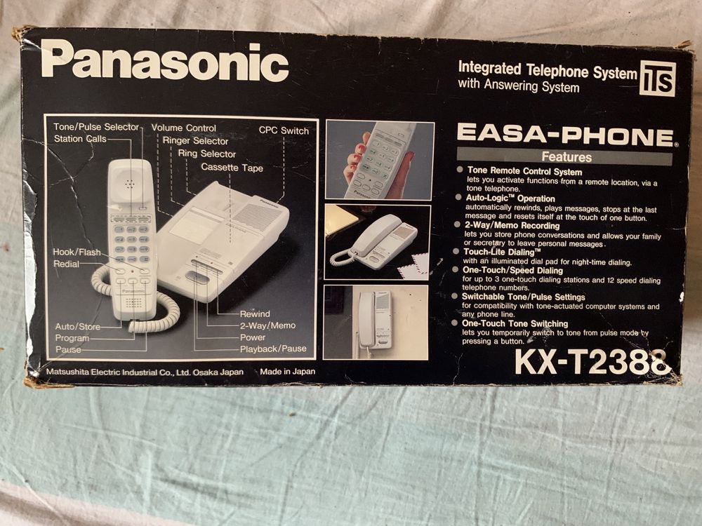 Nowy telefon stacjonarny Panasonic KX-T2388 Komplet rok 1995