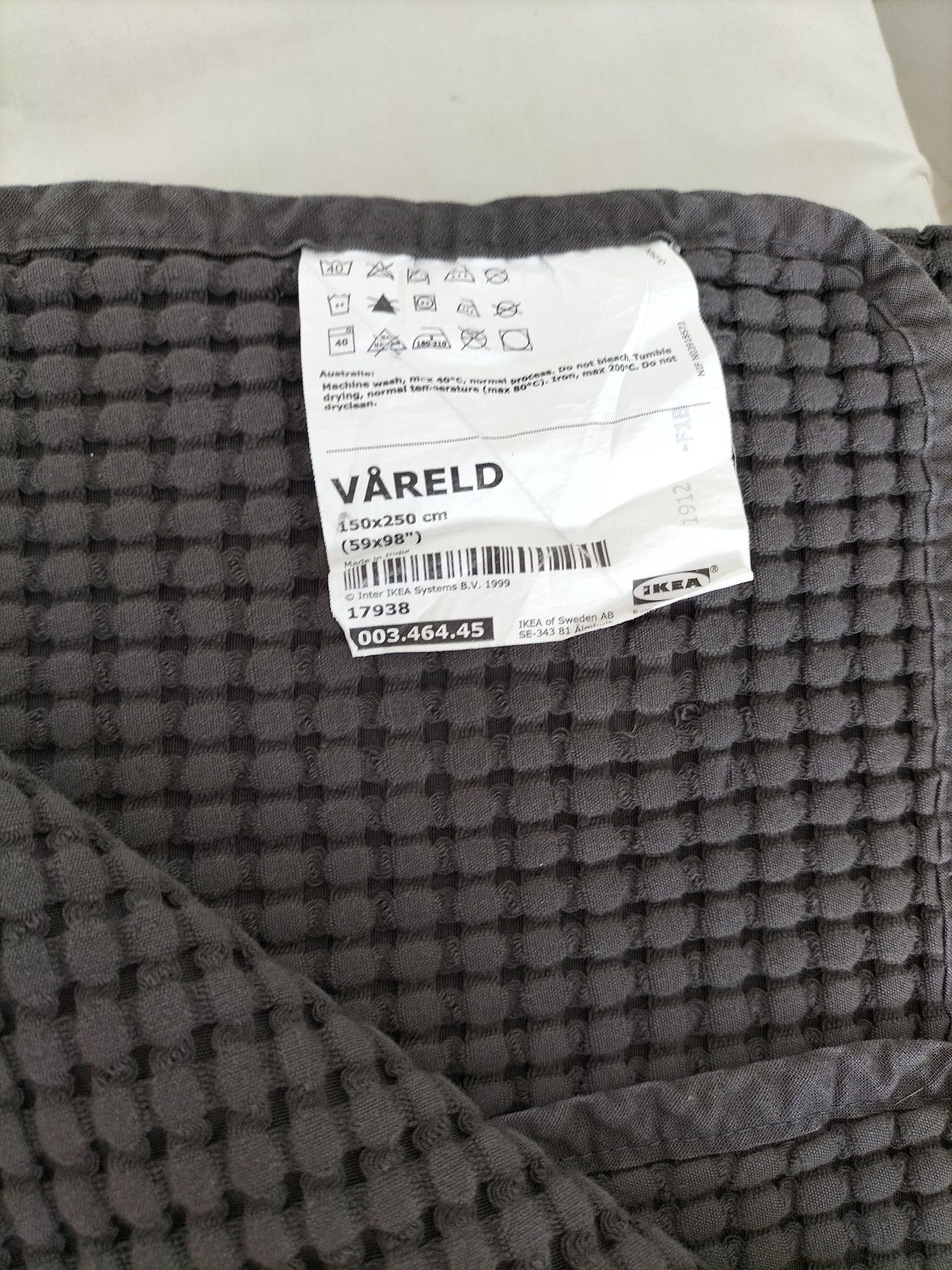 Colcha IKEA Vareld cinza 150 x 250 cm