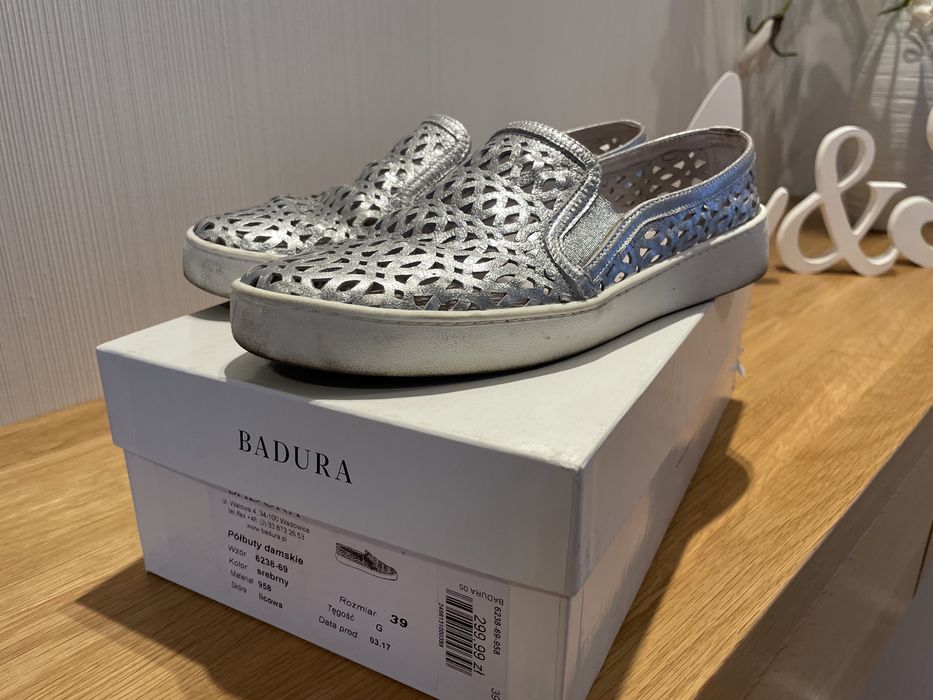 Trampki sneakersy Badura 39 srebrne
