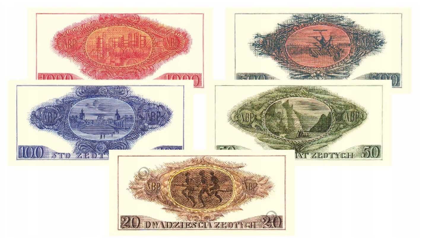 Banknoty PRL projekty T. Michaluk.