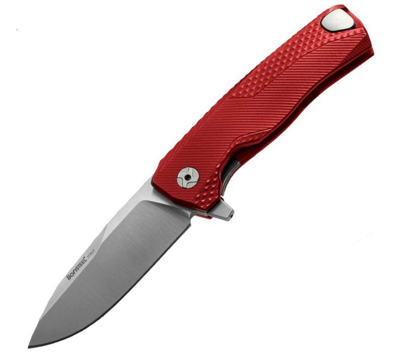 Nóż składany LionSteel ROK Red Aluminium, Satin M390 by Molletta (ROK