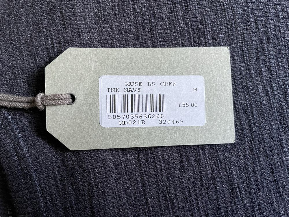 Чоловічий лонгслів оригінал ALLSAINTS MD021R Muse LS Crew | INK Navy