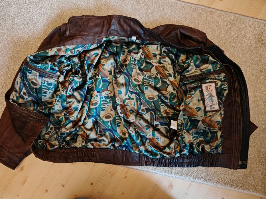 Kurtka skórzana męska PRL  r. 48