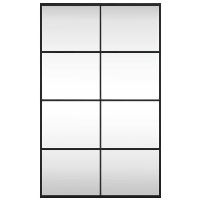 Vidaxl Lustro Ścienne, Czarne, 50X80 Cm, Prostokątne, Żelazo