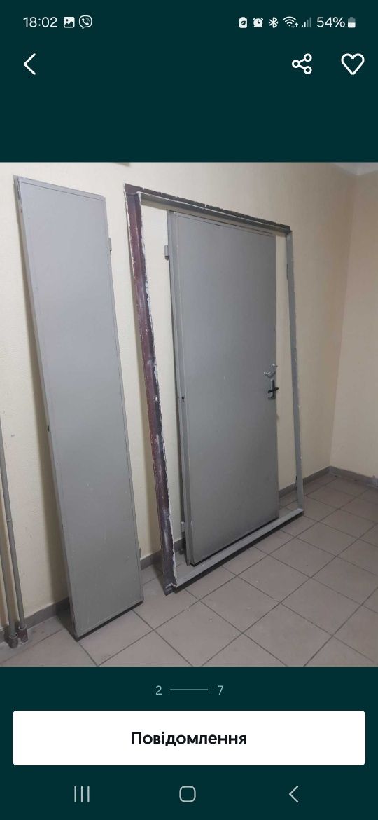 Двері металеві технічні полуторні
