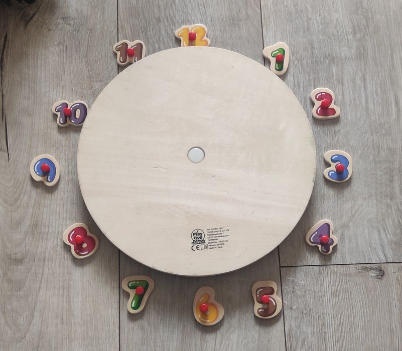 PLAYTIVE drewniany zegar, układanka/puzzle edukacyjne dla dz