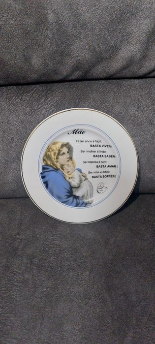 Prato decorativo Mãe Cerâmica