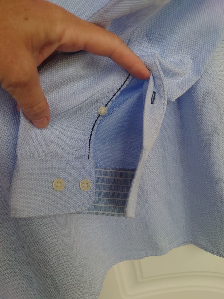 Koszula z bawełny organicznej , na stójce, długi rękaw slim XL
