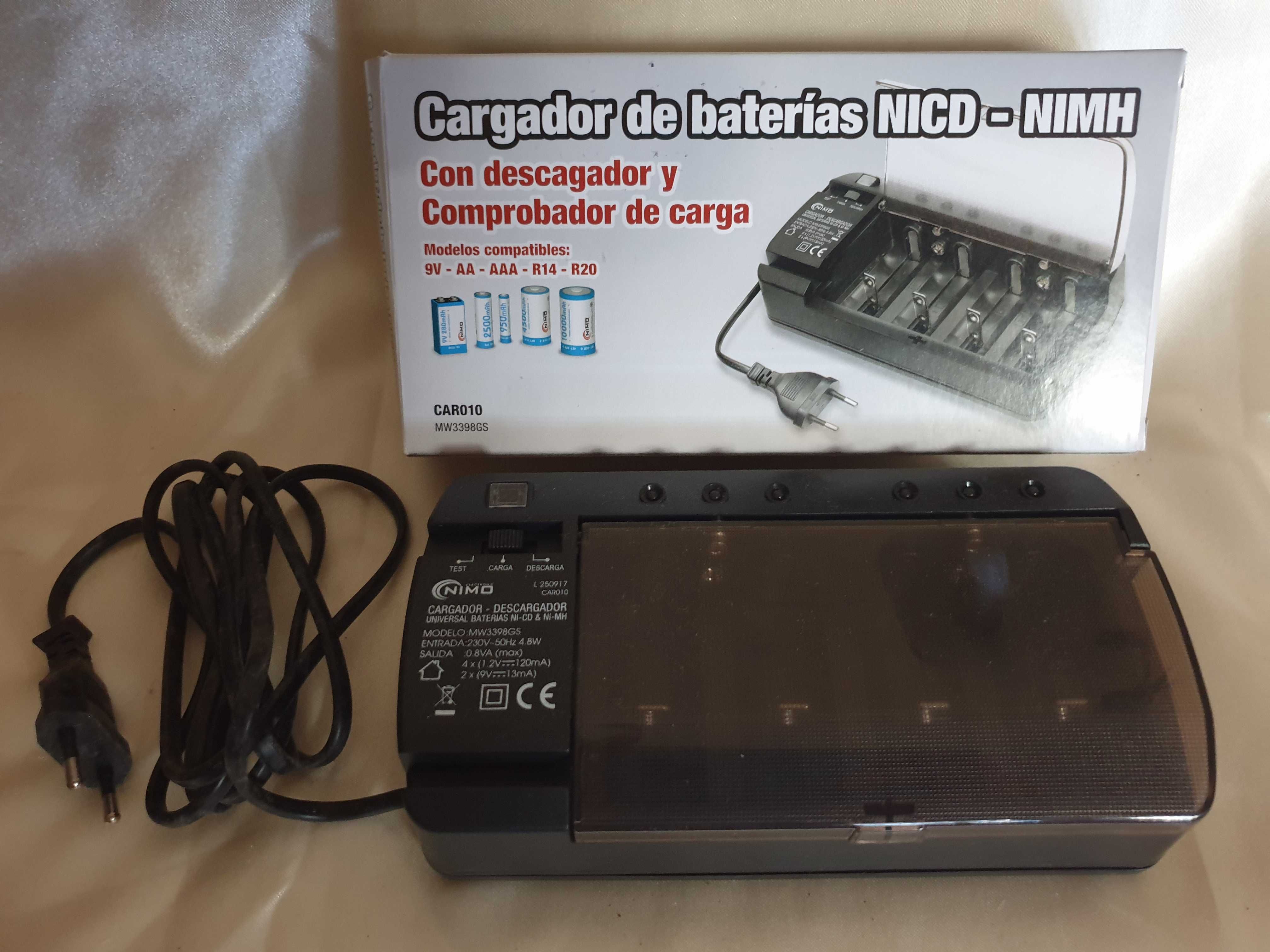 Carregador e Descarregador de Pilhas e Baterias Universal NIMO CAR010