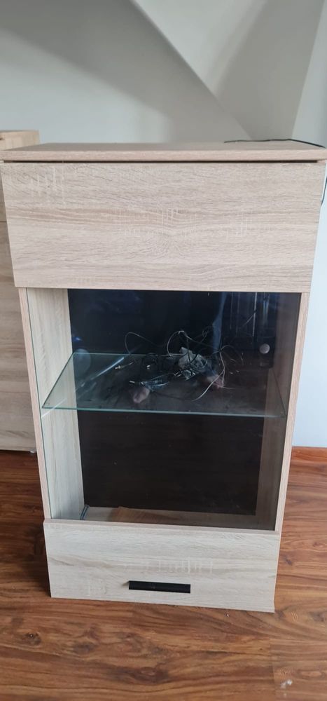 Komplet 2 szafek stojaca oraz wiszaca z polkami 55x32x106