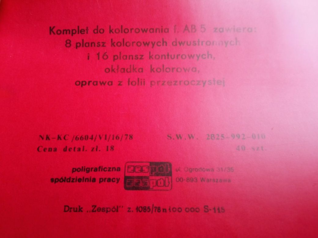 Oryginał 1978 - Obrazki do kolorowania - Moje ulubione bajki i baśnie