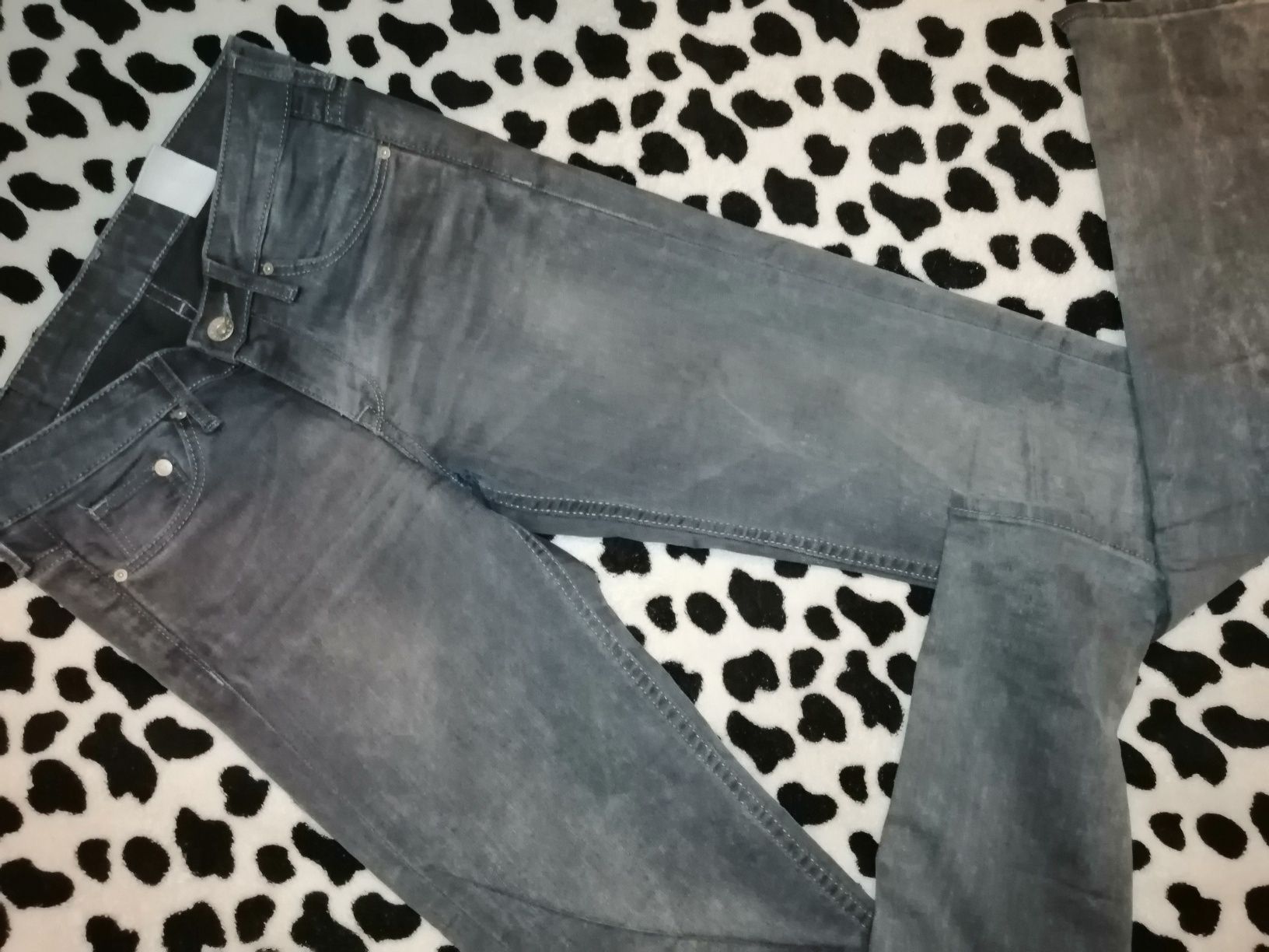 H&M spodnie szare dżinsy zwężane rurki skinny Rozm.25/32 (XS) Nowe!