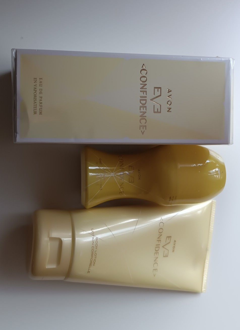 Zestaw EVE Confidence dezodorant w kulce + woda 100ml + balsam Avon