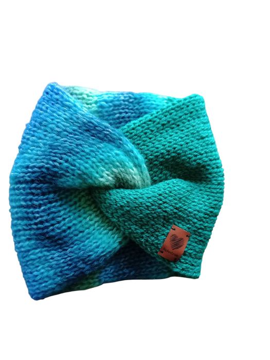 Opaska Handmade turban Węzeł szeroka Podwójna Jesień Zima Dwuwarstwowa