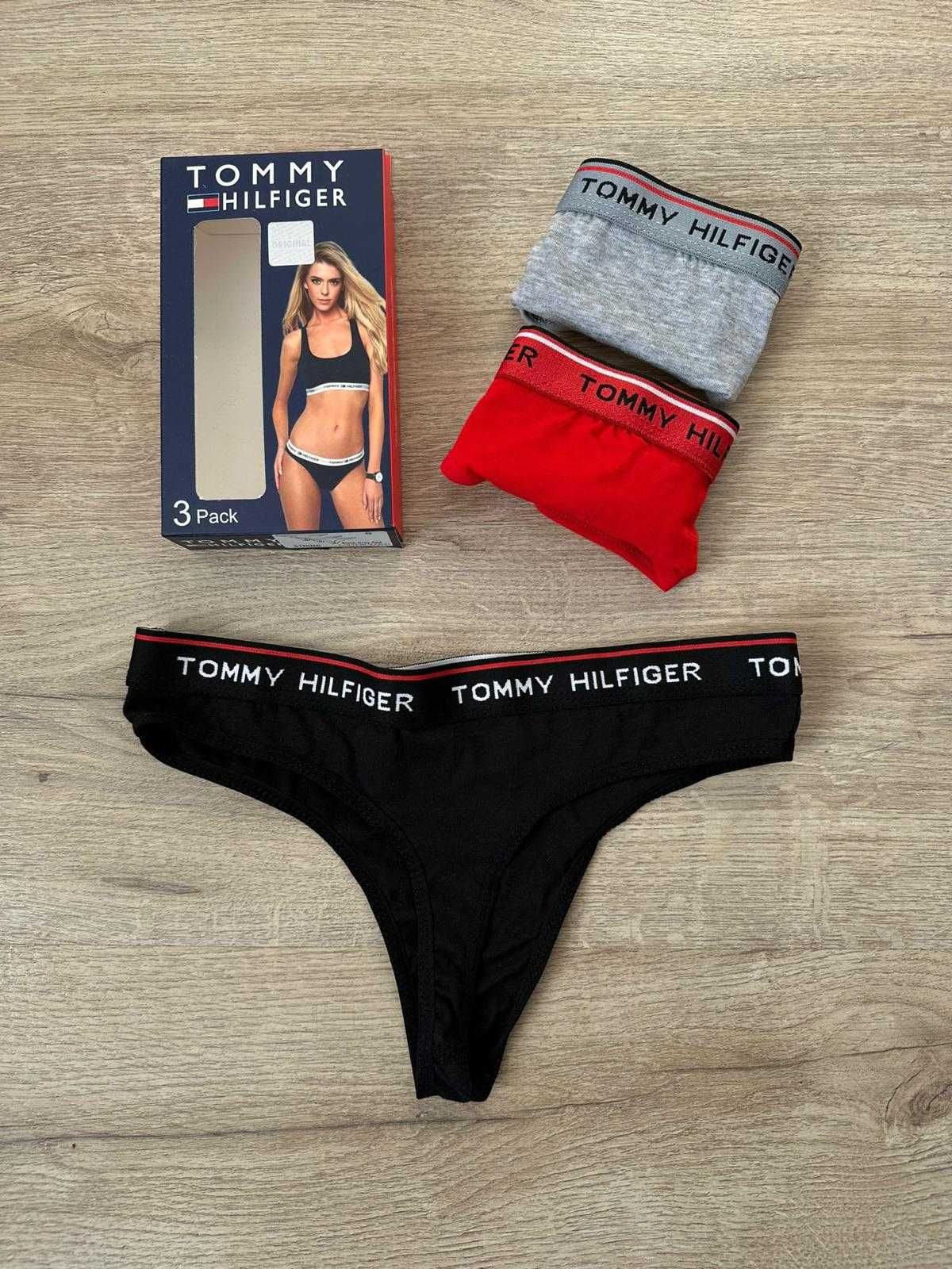 Zestaw majtki komplet 3pak tommy hilfiger figi stringi damski