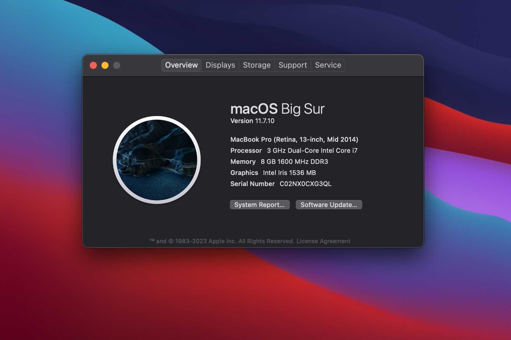 MacBook Pro (Retina, 13", Mid 2014, Intel i7)