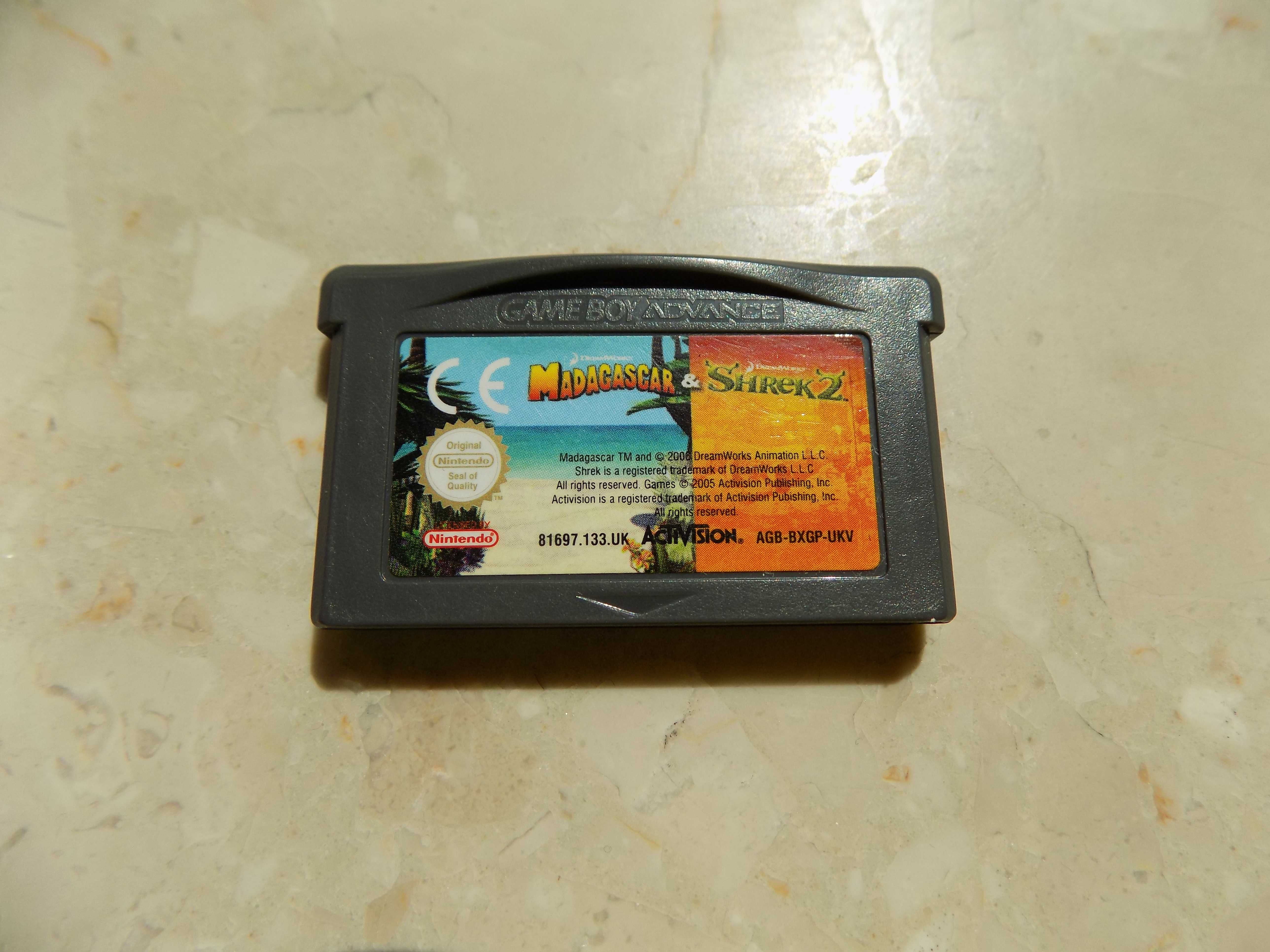 Madagascar & Shrek 2 - dwie gry bajki Nintendo Game Boy Advance/GBA SP