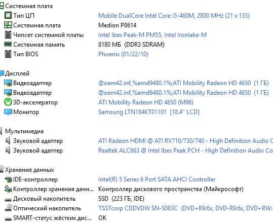 18.4 Medion P8614 i5/8/SSD240  Radeon HD 4650  (1 ГБ) нема батареЇ