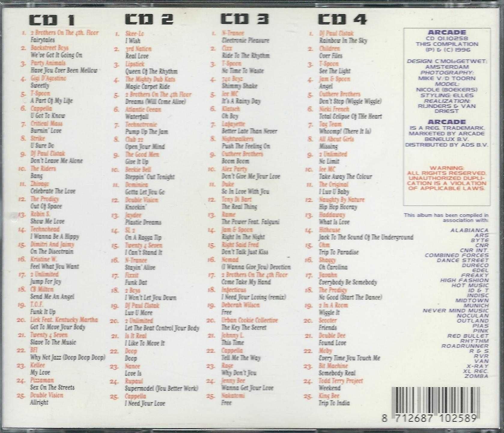 4 CD Mega Dance Top 100 (1996) (Fat Box Case) (Arcade)