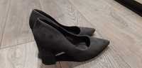 Туфлі жіночі, 38 розмірі, темно-сірі, натуральний замш