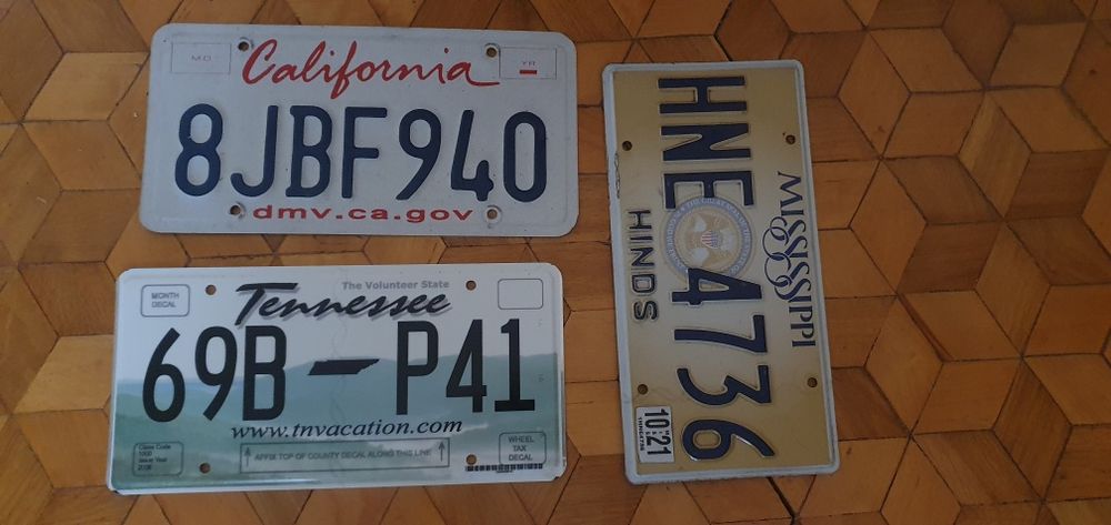 3 tablice rejestracyjne usa oryginal