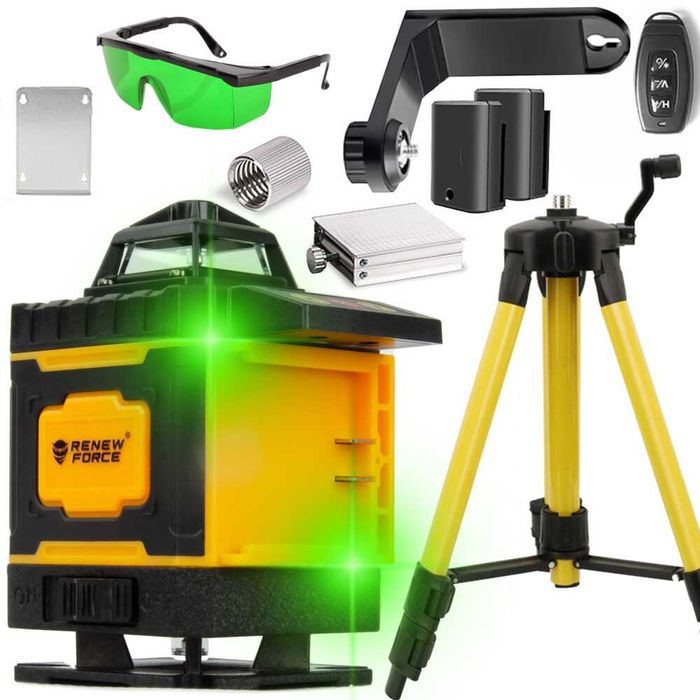 Laser krzyżowy 360° to poziomica laserowa z wyświetlaczem LCD