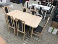 NOWE : stół 80x140/180 + 6 krzeseł sonoma + grafit dostawa PL