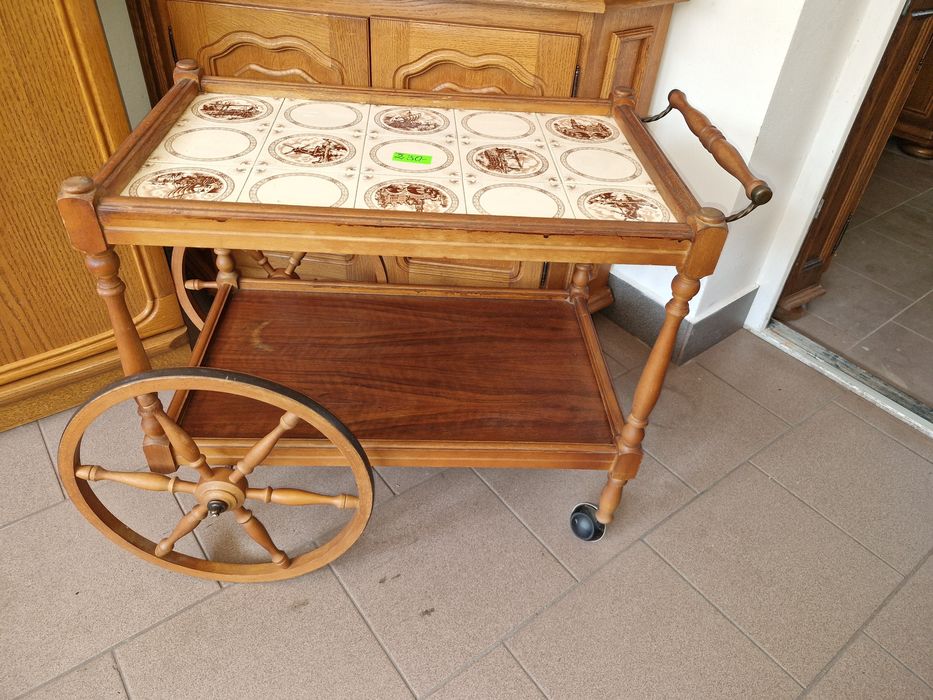 Stolik kawowy barek na kółkach kwietnik blat z płytki wysyłka