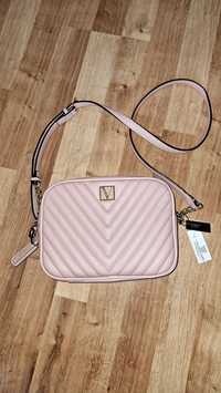 Torebka victoria's secret pudrowy róż listonoszka crossbody różowa