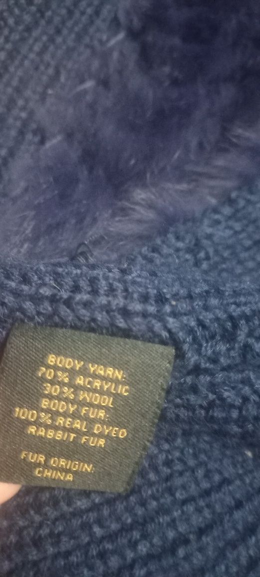 Bezrękawnik kamizelka futro królik damska L must have